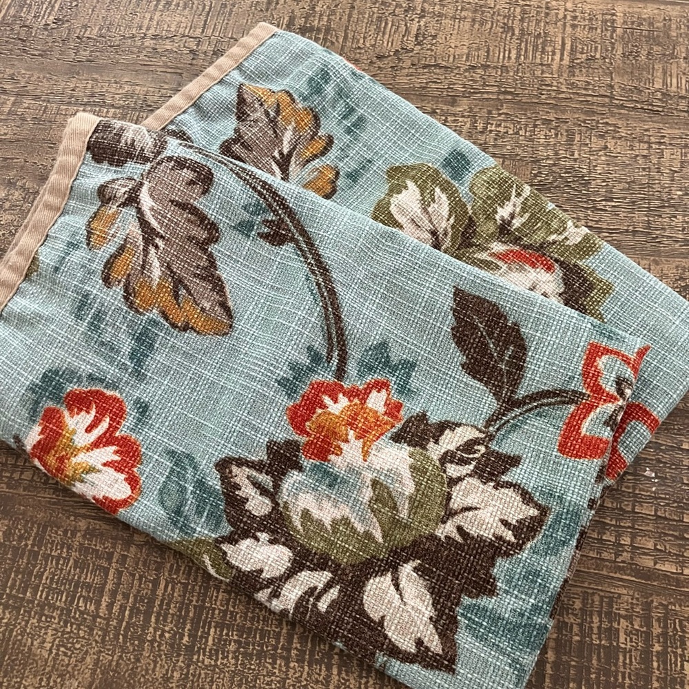 Linden Street Teal Floral Reverse Cottage Core STD Shams Pair